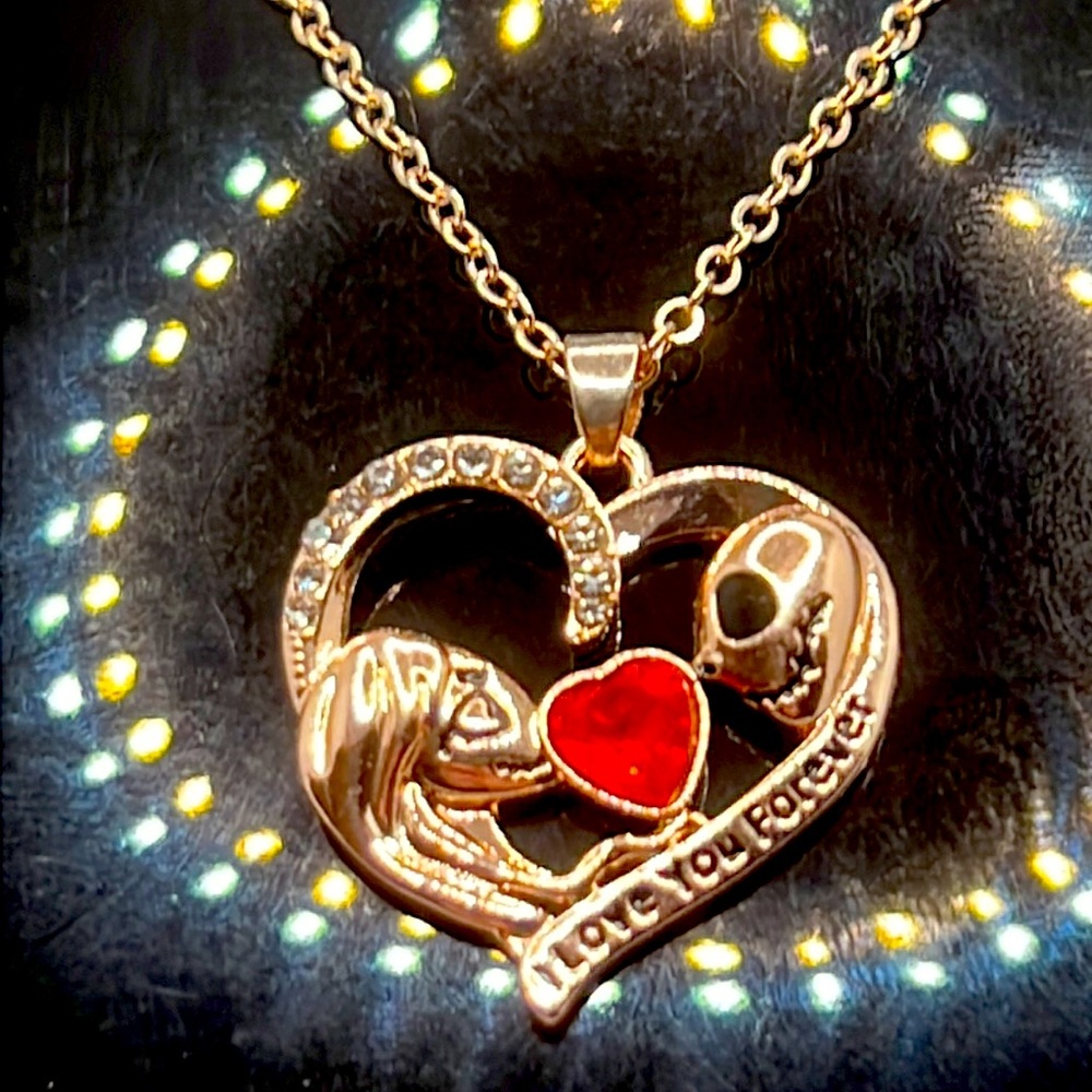 NIB Disney Nightmare Before Christmas Jack&Sally “Love You Forever” Pendant - Picture 3 of 4